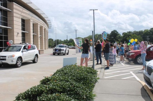 Six elementary and secondary teachers were honored with the surprise car parades on May 12 and 13. (Colleen Ferguson/Community Impact Newspaper)