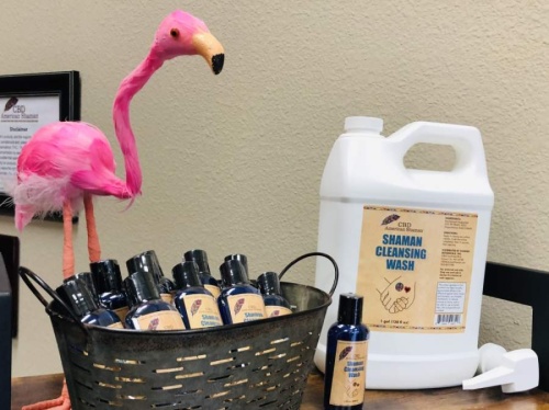 CBD American Shaman stores of Keller and North Keller are offering a hand cleansing wash for customers concerned about COVID-19. (Ian Pribanic/Community Impact Newspaper)