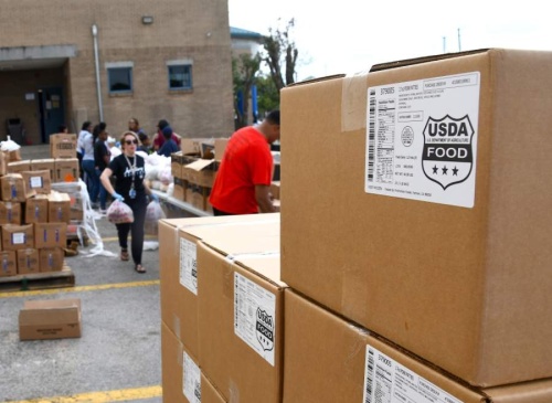 Houston ISD is distributing as much as 15,000 pounds of food per day. (Hunter Marrow/Community Impact Newspaper)