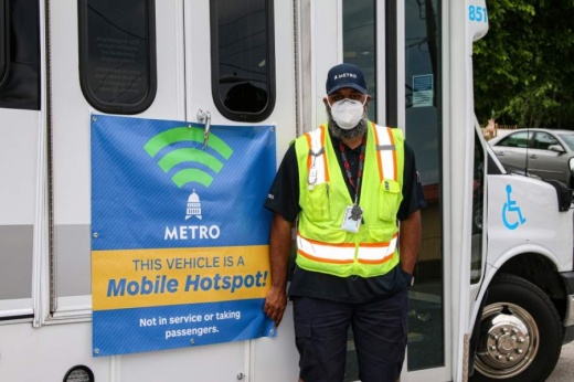Capital Metro is using its MetroAccess buses as mobile hot spots to provide internet to areas of need. (Courtesy Capital Metro)