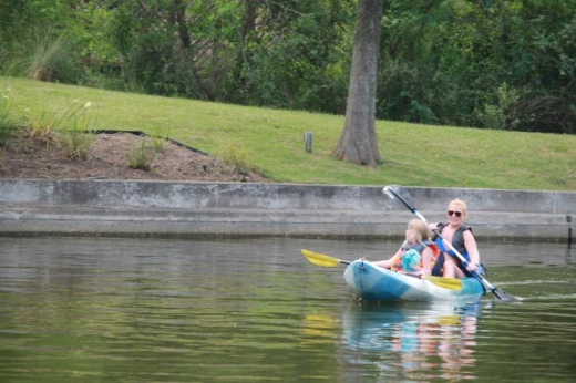 Public spaces, such as The Woodlands Waterway, saw visitors return May 7. (Andy Li/Community Impact Newspaper)