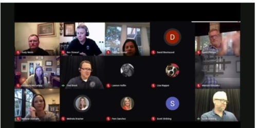 The Georgetown ISD board of trustees met virtually for its May 18 meeting. (Screenshot courtesy Georgetown ISD)