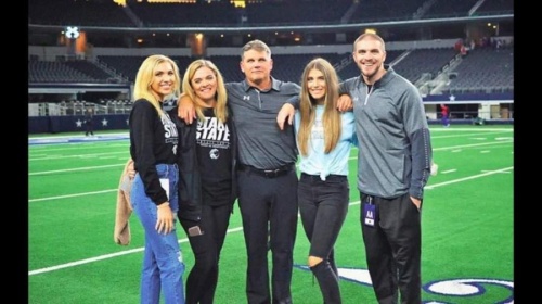 Coach John Walsh, here with his family, will join San Marcos CISD as athletic director and head coach of the Rattlers football team. (Courtesy San Marcos CISD)