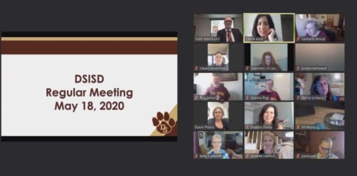 A screen grab from the DSISD board of trustees meeting