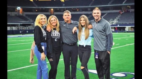 Coach John Walsh, seen here with his family, will join San Marcos CISD as athletic director and head coach of the Rattlers football team. (Courtesy San Marcos CISD)
