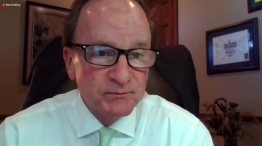 Houston Mayor Pro Tem Dave Martin spoke to the Clear Lake Area Chamber of Commerce on May 19 about the city's budget, storm preparation, crime and other topics. (Screenshot courtesy Clear Lake Area Chamber of Commerce)