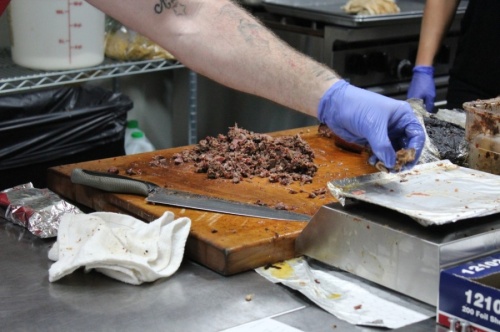 For Spring-area barbecue joint CorkScrew BBQ, owner and pitmaster WIll Buckman said steep price hikes in meat products have added to the challenge of operating a restaurant amidst the coronavirus pandemic. (Adriana Rezal/Community Impact Newspaper)