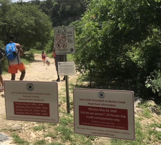 Lost Creek Limited District will begin charging a fee to enter at its entrance to the Barton Creek greenbelt. (Amy Rae Dadamo/Community Impact Newspaper)