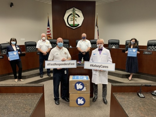 Clinic physicians and staff from Kelsey-Seybold Clinic–Conroe convened at the Conroe Tower on May 7. (Courtesy Kelsey-Seybold)