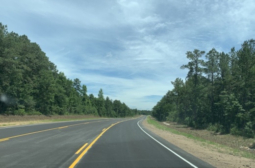 Grand Pines Drive is a new, recently completed road in south Magnolia. (Chrissy Leggett/Community Impact Newspaper)