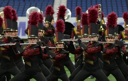 The flute section of the Rouse High School marching band from Leander performs in this 2017 file photo. (Courtesy Leander ISD)