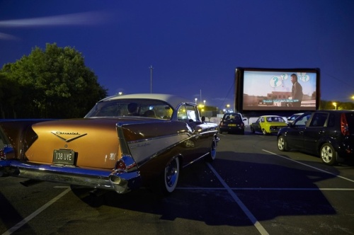 The Drive-In in Spring will be located next to Hurricane Harbor Splashtown at 21300 I-45 N., Houston, and is the cinema club's second Houston-area location, following The Drive-In at Sawyer Yards, which opened May 12. (Courtesy Rooftop Cinema Club)