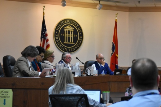 The city of Franklin is considering delaying four different capital improvement projects based on priority rankings from the Board of Mayor and Aldermen after a presentation from City Administrator Eric Stuckey was given to the board at its May 26 work session. (Alex Hosey/Community Impact Newspaper)