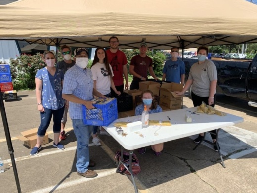Volunteers donate food and their time to Cypress Assistance Ministries during the coronavirus pandemic. (Courtesy Cypress Assistance Ministries)
