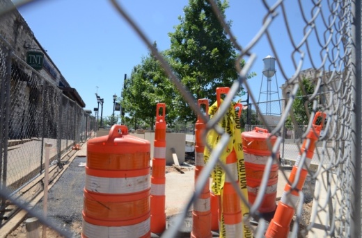 The road work is related to the city's parklets construction, which will add green space, additional parking and pedestrian improvements to downtown Round Rock. (John Cox/Community Impact Newspaper)