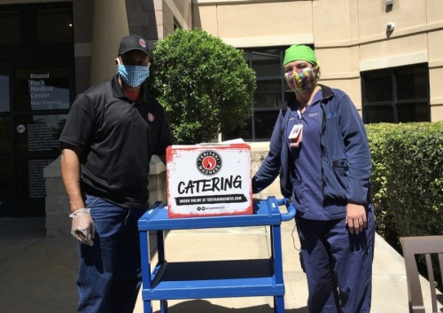 An anonymous customer sponsored a delivery of 100 Teriyaki Madness meals to St. Davids Round Rock Medical Center. (Courtesy Sylvester John/Teriyaki Madness)