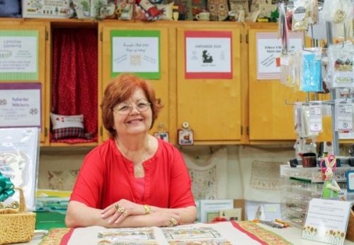 In April, shop owner Pamela Brazell celebrated 25 years of business for 3 Stitches, an embroidery shop in Spring. (Photo by Adriana Rezal/Community Impact Newspaper)
