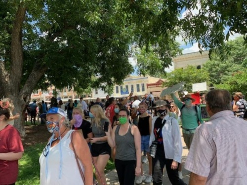 About 200-300 protesters gathered around the Georgetown Square on June 3 to protest police brutality and the death of George Floyd. (Courtesy Williamson County)