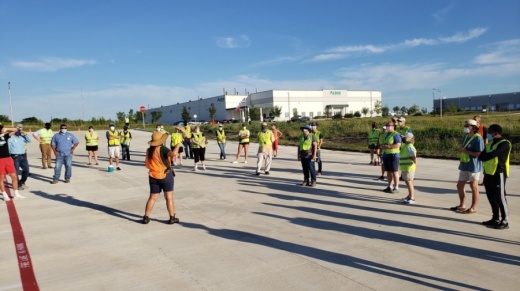 Volunteers get ready to load cars with food May 30. (Courtesy city of Kyle)