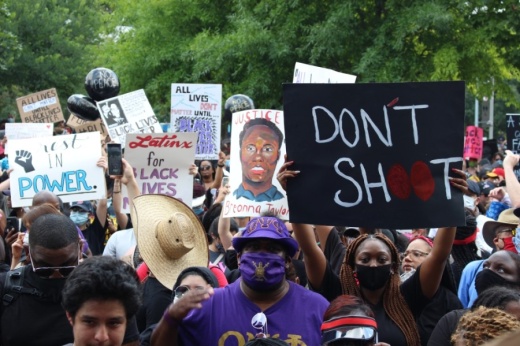 About 60,000 people gathered in downtown Houston at a June 2 march to to honor George Floyd. The June 4 Katy for Black Lives Matter Protest event organizers said they expect about 1,000 demonstrators for their march. (Nola Z. Valente/Community Impact Newspaper)