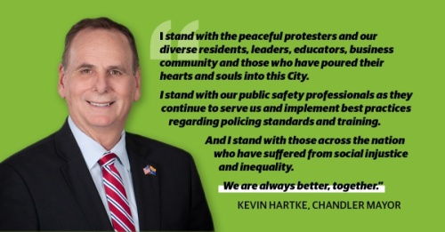 Chandler Mayor Kevin Hartke released a statement June 5 on the death of George Floyd and the subsequent protests that have occurred. (Community Impact Newspaper staff)