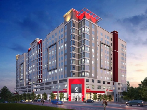 The 18,000-square-foot store will be at the base of an off-campus apartment complex being built near Texas State University. (Courtesy Target)