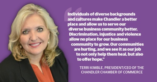 Terri Kimble, president and CEO of the Chandler Chamber of Commerce, sent a message to the business community earlier this week on the importance of diversity and inclusion in business. (Community Impact staff)
