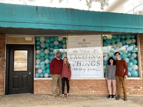 Mercy House Global is a nonprofit organization founded by Kristen Welch (second from right). Welch and her family are preparing to open a Tomball retail location in June. (Courtesy Mercy House Global)