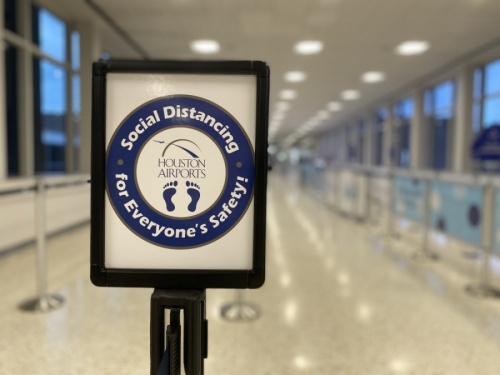 The facial recognition technology eliminates the need for international passengers to give boarding passes to airline attendants for the attendants to scan prior to boarding the jet bridge. (Courtesy Houston Airport System)