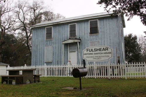 The two-story, five-room Section House—located next door to Encore Arts at 7926 FM 359, Fulshear—is an original building from the Fulshear Railroad Station. (Nola Z. Valente/Community Impact Newspaper)