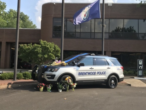 The city of Brentwood will host a candlelight vigil to honor the memory of Officer Destin Legieza, who was killed in a traffic incident June 18. (Wendy Sturges/Community Impact Newspaper)