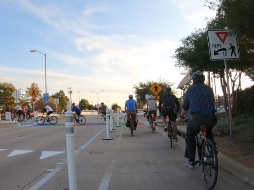 The project will make the Greenville Avenue and Arapaho Road intersection safer for users of both Central Trail and the bike lane . (Courtesy city of Richardson)