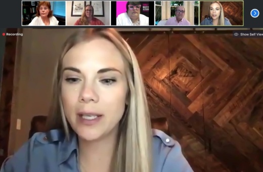 Jackie Medcalf, the founder of the Texas Health and Environment Alliance, asks a question to the Democratic candidates in the primary runoff for Harris County Precinct 3 commissioner at a June 24 "Environmental Issues" forum. (Screenshot courtesy Zoom)