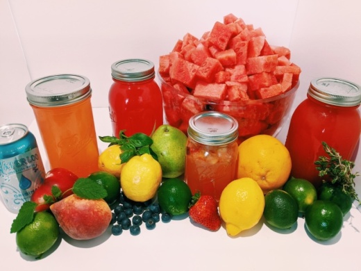 A photo of a range of cocktail ingredients