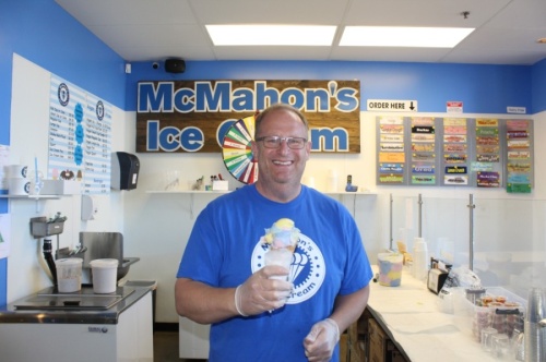 Jim McMahon said he always loved ice cream. When he met his wife, he found that was something they had in common. (Alexa D'Angelo/Community Impact Newspaper)