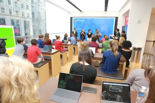 Microsoft offered workshops at its storefront locations.