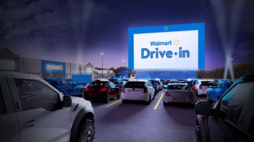 In communities across the nation, Walmart Supercenter parking lots will be transformed into contact-free, drive-in movie theaters beginning in August. (Courtesy Walmart)