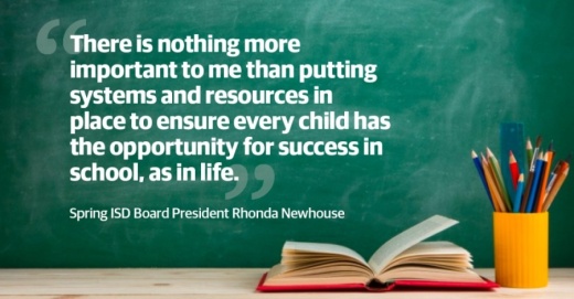 Board President Rhona Newhouse said she was particularly excited about the kick-off of the district's Equity Action Plan, as the topic is one close to her heart. (Graphic by Ronald Winters/Community Impact Newspaper)