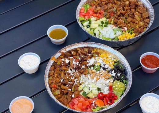 Gyro Hut offers chicken, lamb, shrimp, fish, falafel and chapli kabab served over rice, lettuce or in a pita, topped with vegetables and sauce. (Courtesy Gyro Hut) 