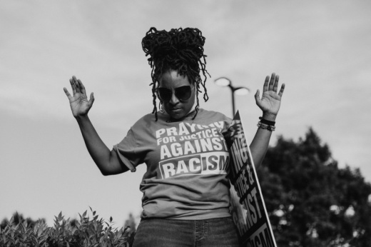A prayer gathering hosted by Collin County Churches in McKinney called for justice and against racism. (Liesbeth Powers/Community Impact Newspaper)