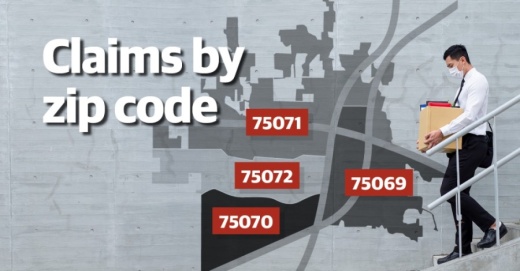 McKinney residents are still filing unemployment claims, but the rate at which the claims are being filed is declining from a month ago, according to Texas Workforce Commission data. (Graphic by Michelle Degard/Community Impact Newspaper)