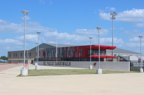 A photo of Del Valle ISD's Cardinal stadium