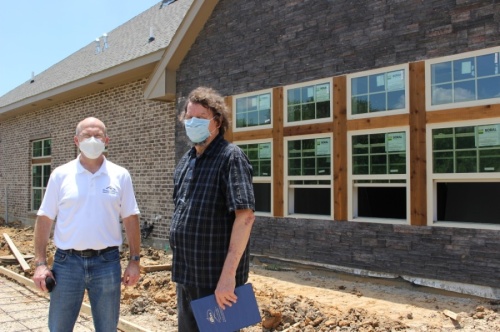 Godwin Dixon, left, and Fred Worley, right, are working to bring Teresa's House, a new senior living community, to McKinney. (Miranda Jaimes/Community Impact Newspaper)
