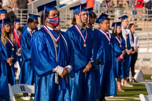 Oak Ridge High School held graduation for an audience of family members in two ceremonies with social distancing measures in place. (Courtesy Conroe ISD)