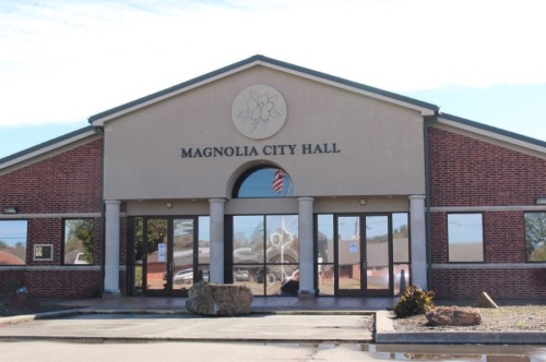 Magnolia's mayor and police chief answered questions July 14 a resident had about the city's response should protests occur in Magnolia. (Anna Lotz/Community Impact Newspaper)