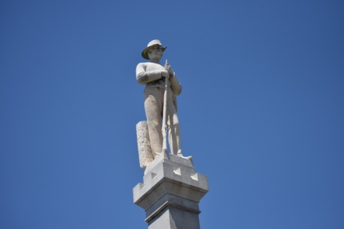 The African American Heritage Society released a statement July 14 calling for the addition of a marker in front of Chip, the Confederate monument in Franklin’s Public Square, to explain the historic context of the statue. (Alex Hosey/Community Impact Newspaper)