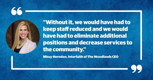 Interfaith of The Woodlands was one of hundreds of local organizations to receive a PPP loan this spring, allowing the nonprofit to reportedly retain several staff positions and maintain its operations.