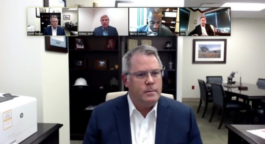 Keith Barber, CEO of the Houston Methodist Willowbrook Hospital, moderated a discussion of local health care leaders hosted July 21 by the Cy-Fair Houston Chamber of Commerce. (Screenshot courtesy Zoom)
