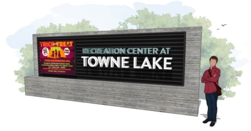 In addition to a new name, the Recreation Center at Towne Lake will also receive a new sign. (Conceptual rendering courtesy city of McKinney)