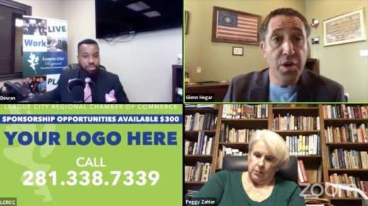 On July 20, Hegar released updated revenue estimates for the 2020-21 biennium that project a $4.6 billion loss due to the COVID-19 pandemic. (Screenshot courtesy League City Regional Chamber of Commerce)